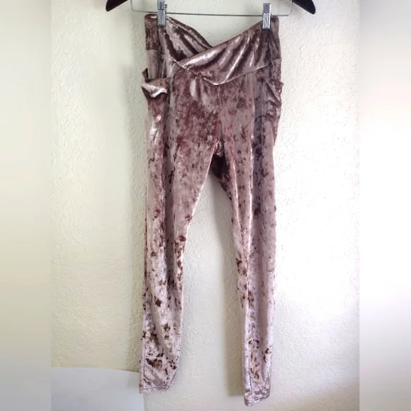 Fabletics Crushed Velour Crossover Leggings - Picture 4 of 9